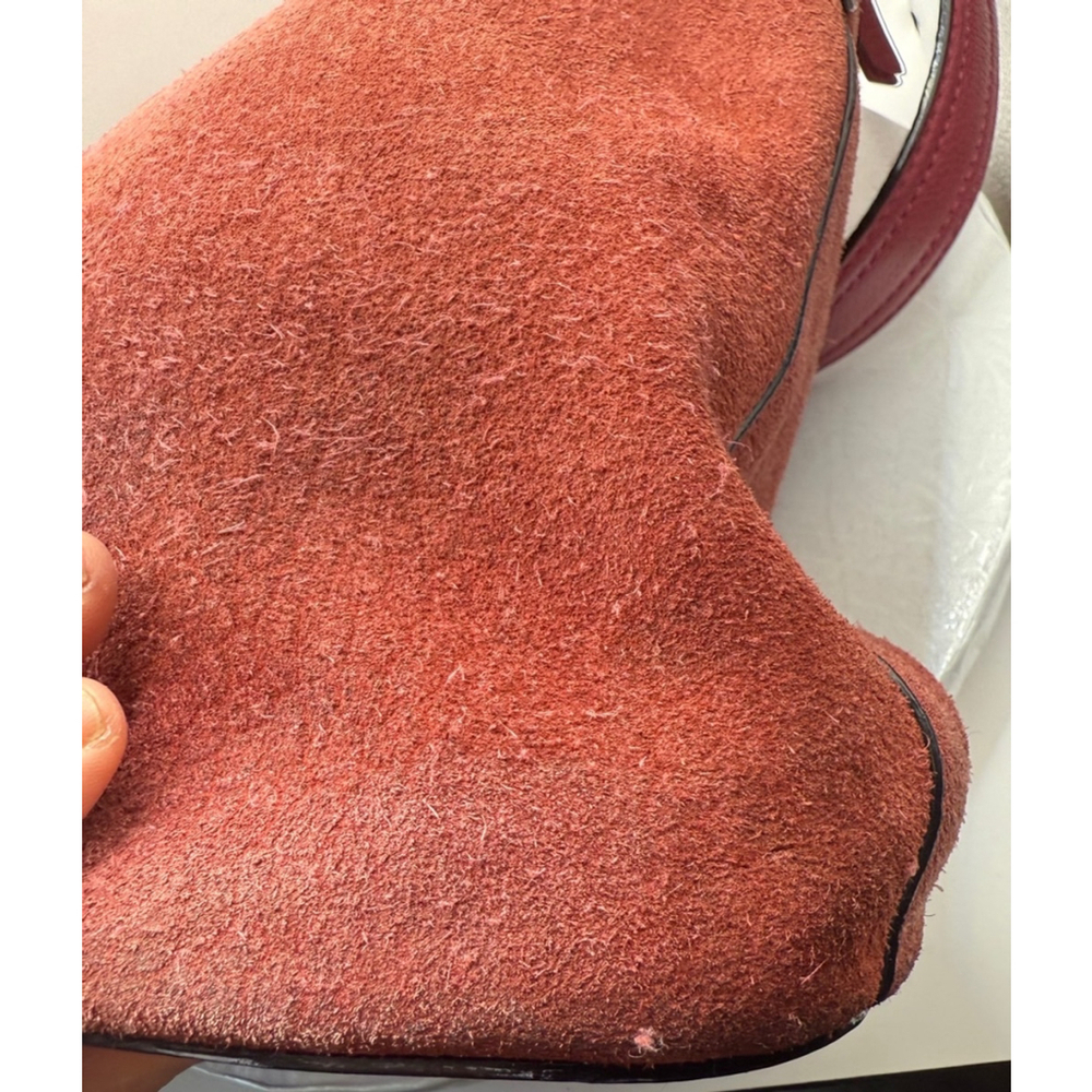 Kate Spade New Year Arianna Larchmont Ave Pink Suede Exotic Bucket Bag - Picture 9 of 9